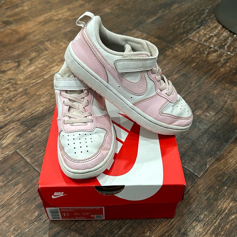 Nike Kids Pink and White Sneakers